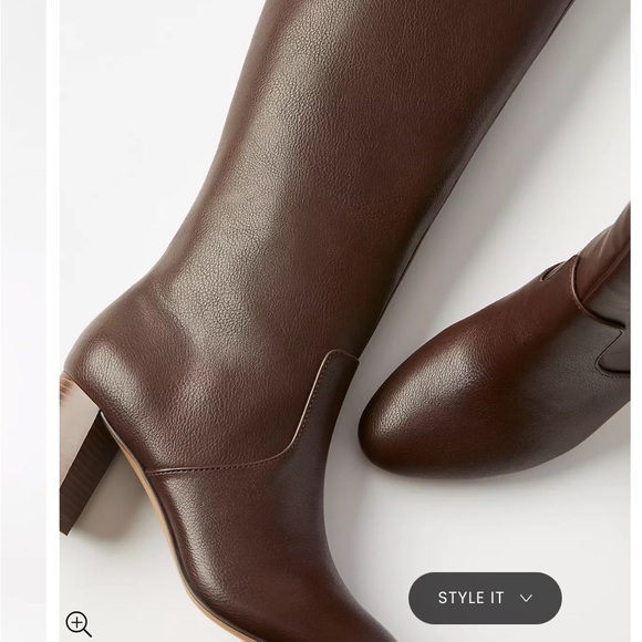 LOFT Brown Knee High Leather Heeled Boots Brand New - Picture 4 of 8